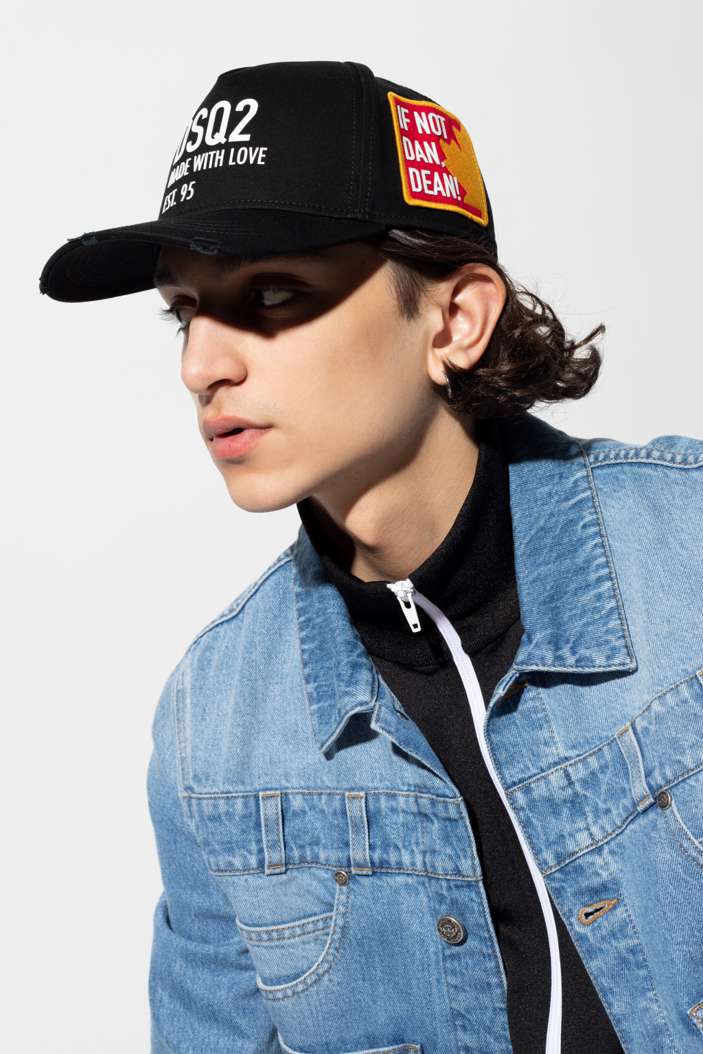 Dsquared2 Raf Simons draped logo-patch cap